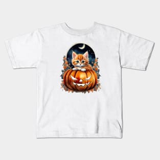 Halloween Kitten Kids T-Shirt